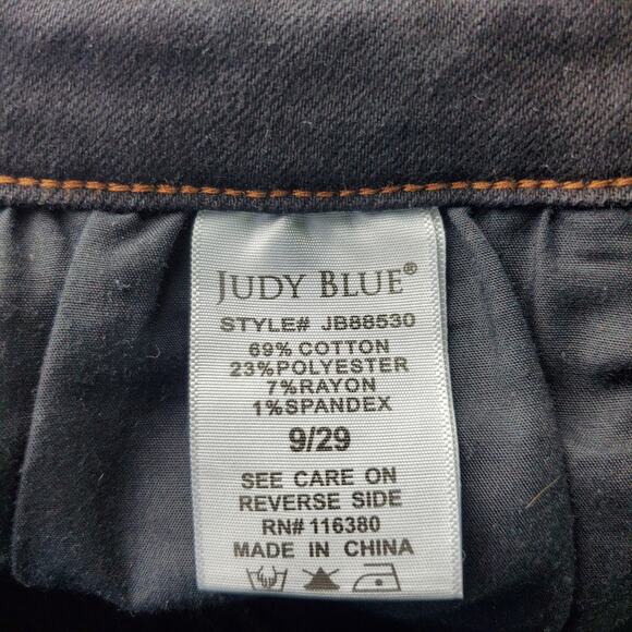 Judy Blue Womens Black High Rise Destroyed Hem Cropped Straight Jeans Size 29 - Picture 6 of 7